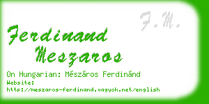 ferdinand meszaros business card