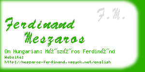 ferdinand meszaros business card